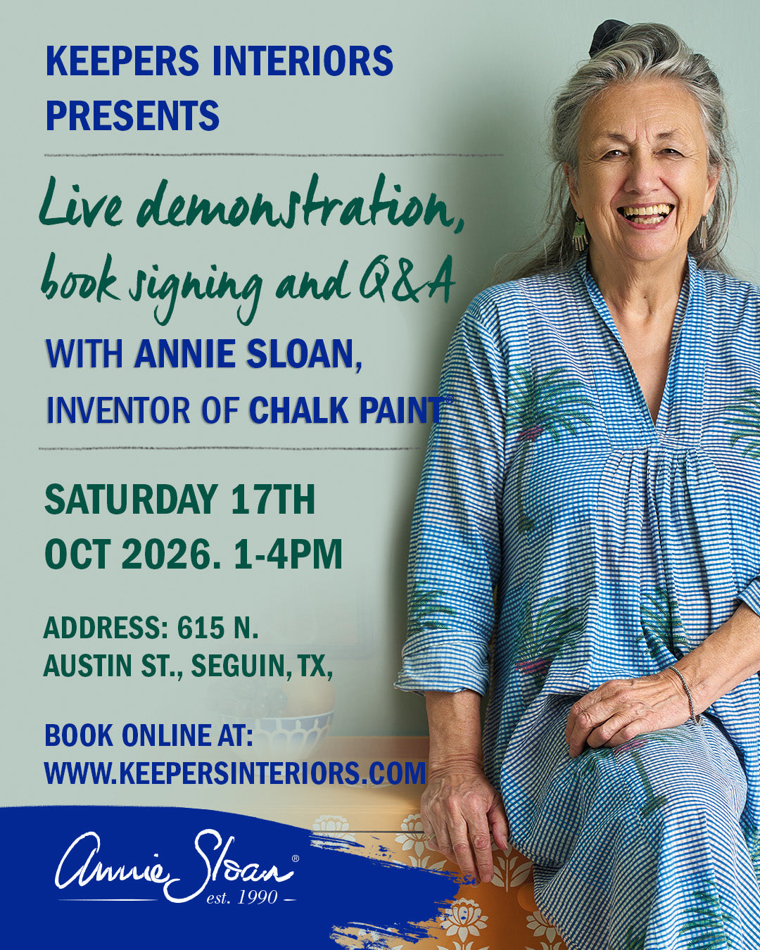 ANNIE SLOAN LIVE DEMONSTRATION, BOOK SIGNING AND Q&A